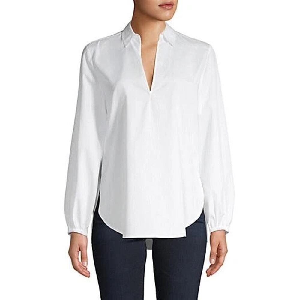 Vince Swing-Front Cotton Tunic Top